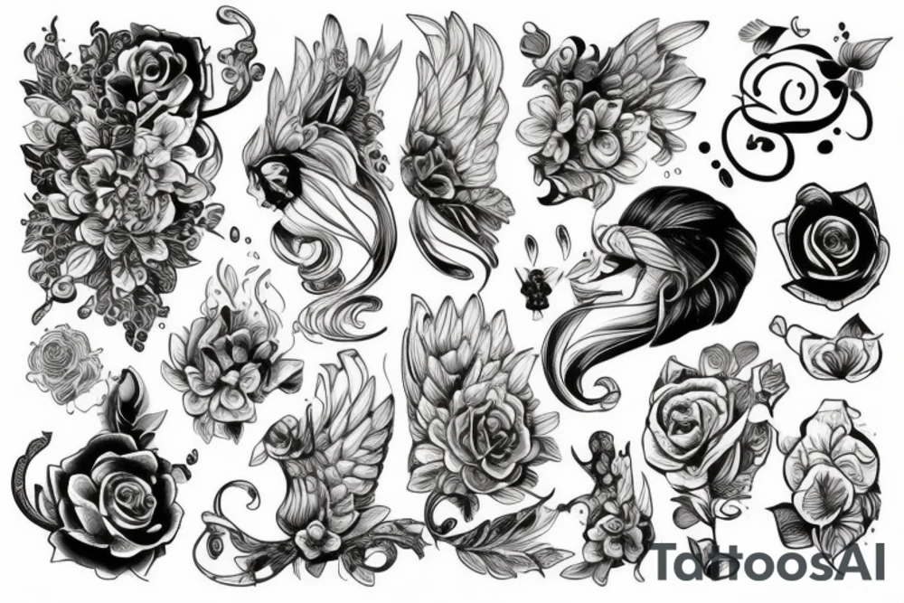 Водолаз в ластах плывет tattoo idea