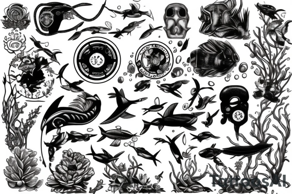 diver tattoo idea