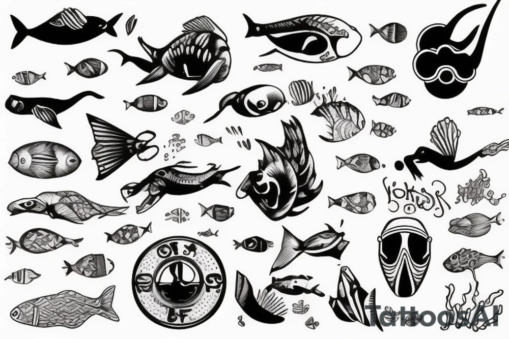 diver swims tattoo idea