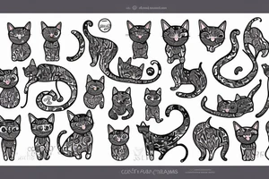 cat walking on hind legs tattoo idea