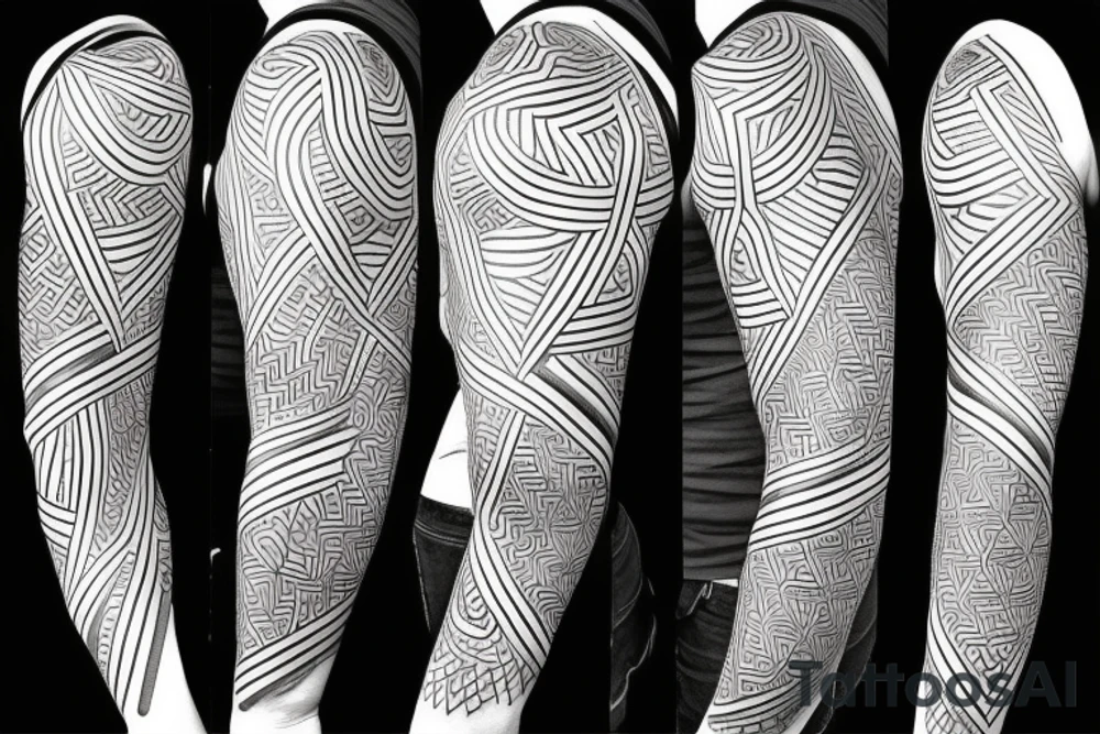 Half sleeve, geometric design tattoo idea