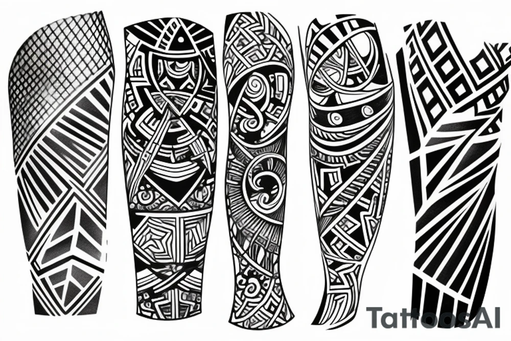 Half sleeve, geometric design tattoo idea
