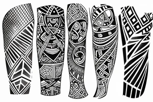 Half sleeve, geometric design tattoo idea