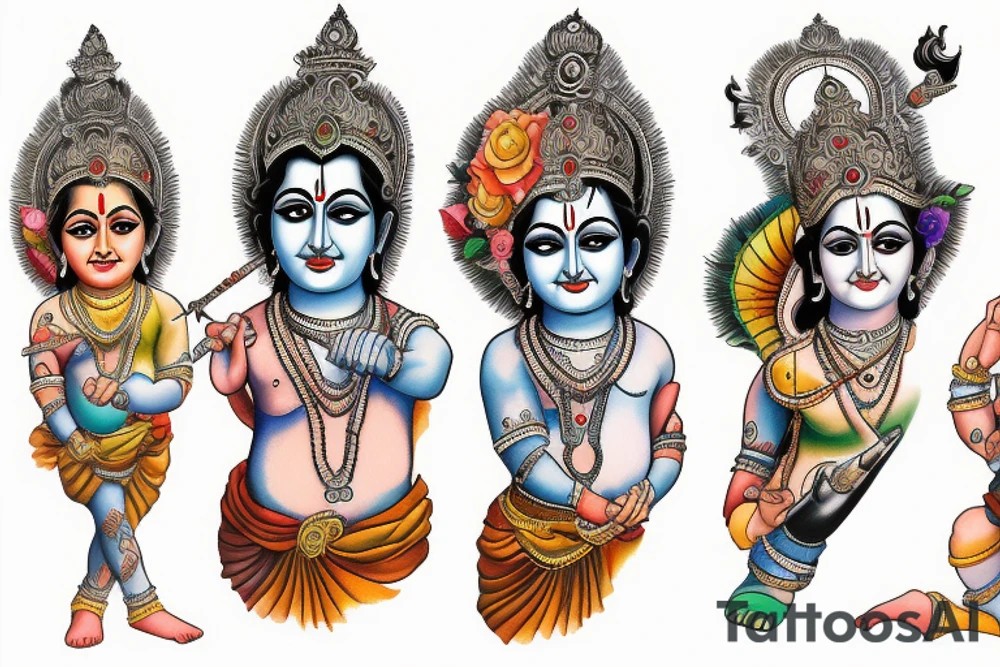 lord Krishna tattoo idea