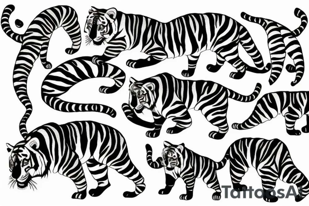 Knife through tiger tattoo idea