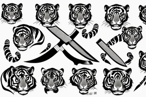 Knife through tiger tattoo idea