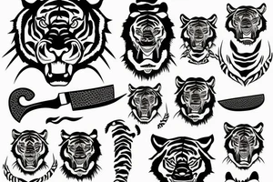 Knife going into tiger tattoo idea