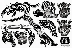 Knife going into tiger tattoo idea