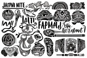 tribal mit japanischen schriftzeichen: Heimat, Familie und Liebe tattoo idea