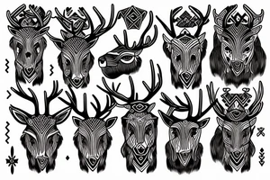 Stag with Tribals tattoo idea