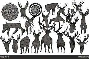 Stag with Tribals tattoo idea