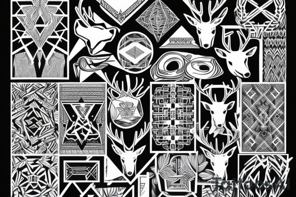 Stag  Geometric tattoo idea