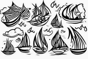 Simple tatoo. Burning ships with the description "burn the ships" tattoo idea