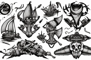 Simple tatoo. Burning ships with the description "burn the ships" tattoo idea