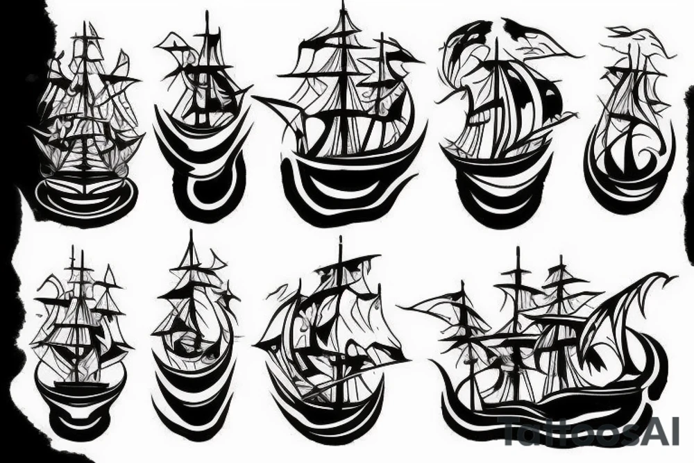 Simple tatoo. Burning ships with the description "burn the ships" tattoo idea
