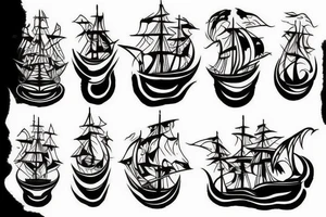 Simple tatoo. Burning ships with the description "burn the ships" tattoo idea
