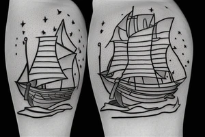 Simple tatoo. Burning ships with the description "burn the ships" tattoo idea