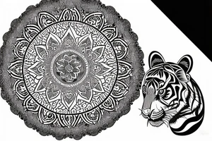 Mandala with tiger tattoo idea