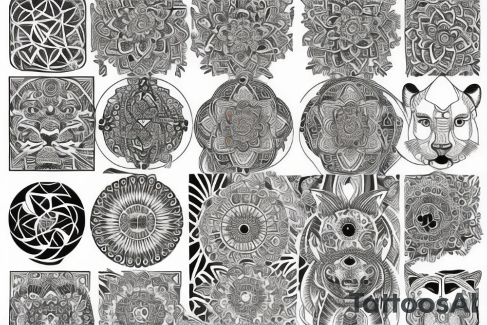Mandala with tiger tattoo idea