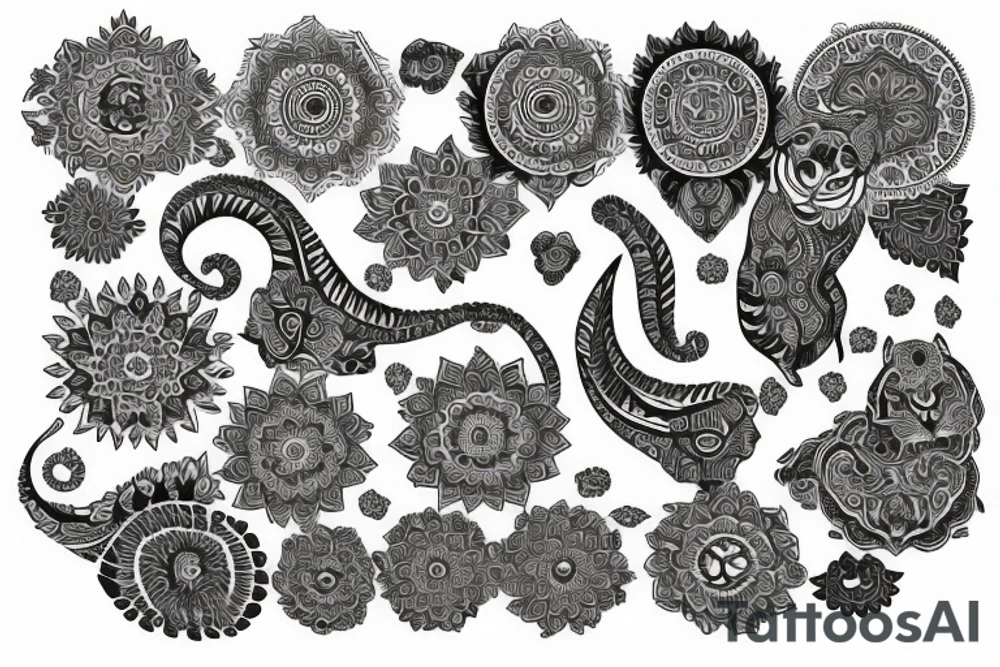 Mandala with tiger tattoo idea