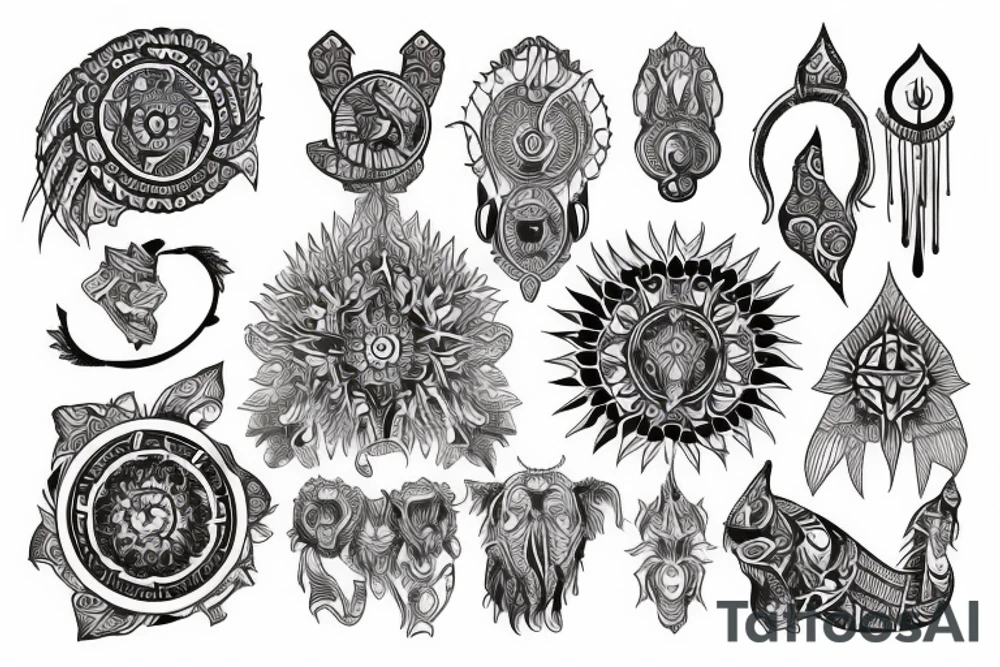 Tribal spiritual grateful tattoo idea