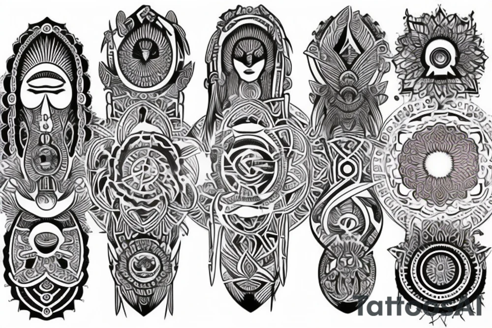 Tribal spiritual grateful tattoo idea