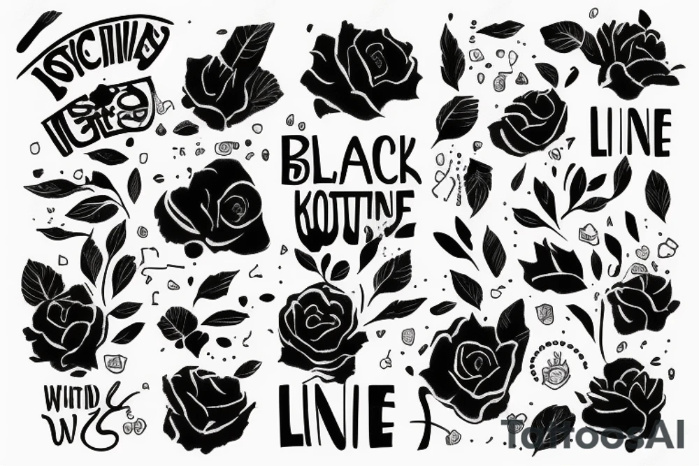 text with this line Black Cotton tattoo idea