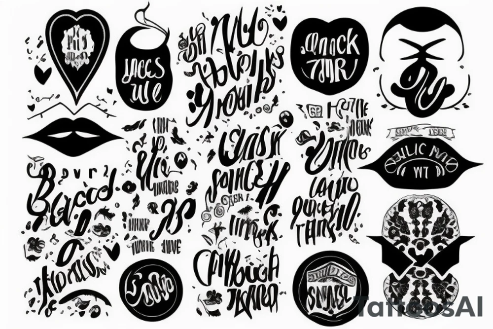 Black Cotton Text tattoo idea