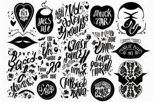 Black Cotton Text tattoo idea
