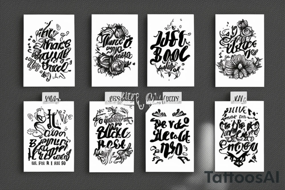 Black Cotton Text tattoo idea