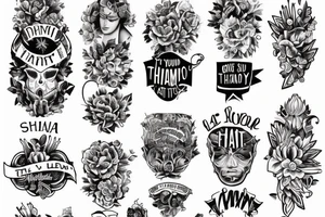 make a tattoo which should include the names Sheyna, roman, Gabriel, Devid thanking them for all what they've done for you and that you thankful for ever. tattoo idea