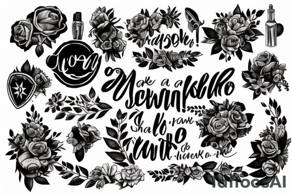 make a tattoo which should include the names Sheyna, roman, Gabriel, Devid thanking them for all what they've done for you and that you thankful for ever. tattoo idea