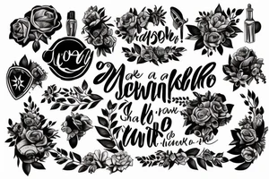 make a tattoo which should include the names Sheyna, roman, Gabriel, Devid thanking them for all what they've done for you and that you thankful for ever. tattoo idea