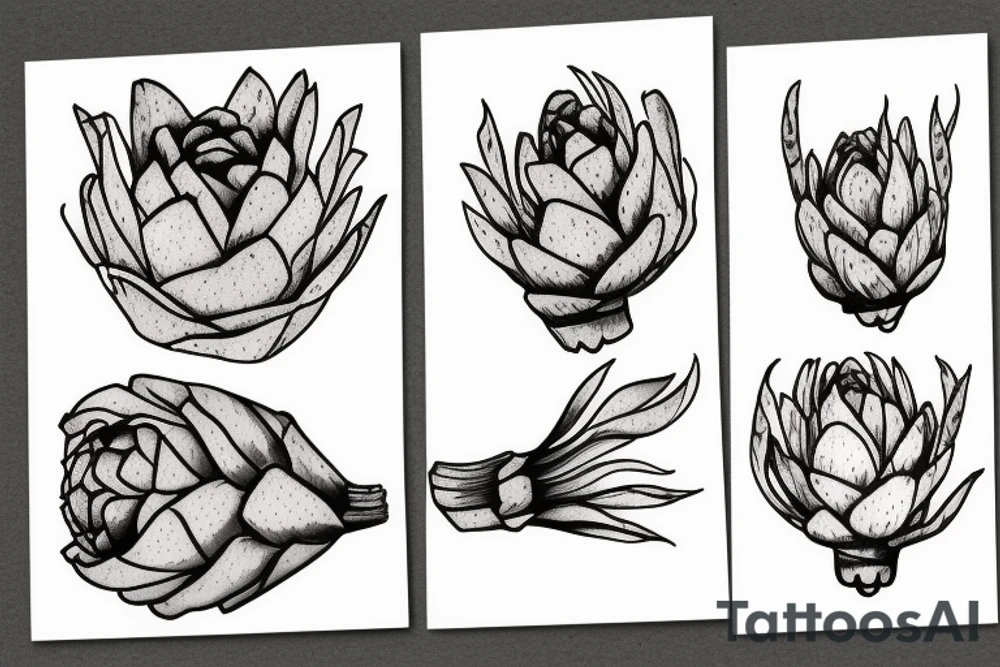 artichoke and below two things tattoo idea