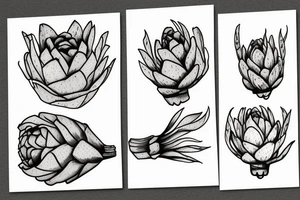 artichoke and below two things tattoo idea