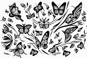 flower butterfly crown queen star tree tattoo idea