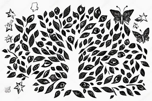 flower butterfly crown queen star tree diamon tattoo idea
