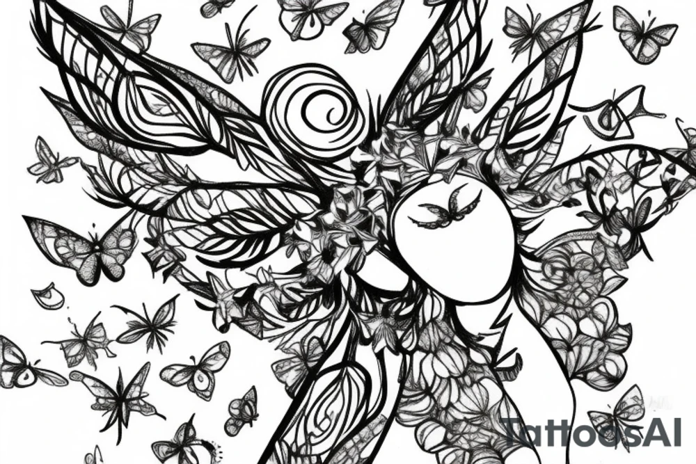 flower butterfly crown queen star tree diamon tattoo idea