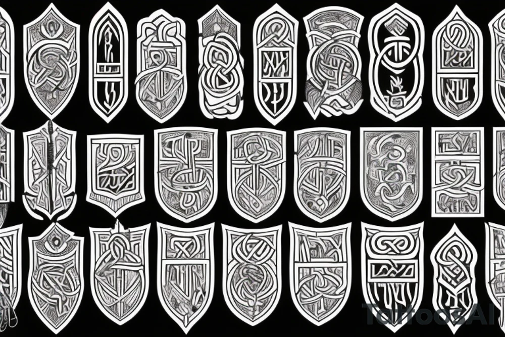 viking shield axes symbols tattoo idea