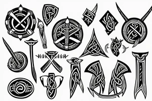 viking shield axes symbols tattoo idea