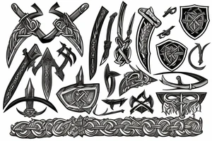 viking shield axes symbols tattoo idea