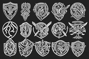 viking shield axes symbols tattoo idea