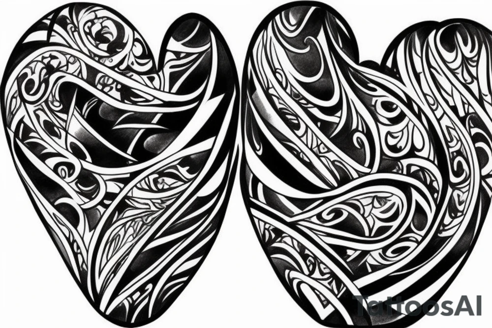 Corset heart abstract tattoo idea