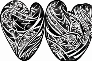 Corset heart abstract tattoo idea