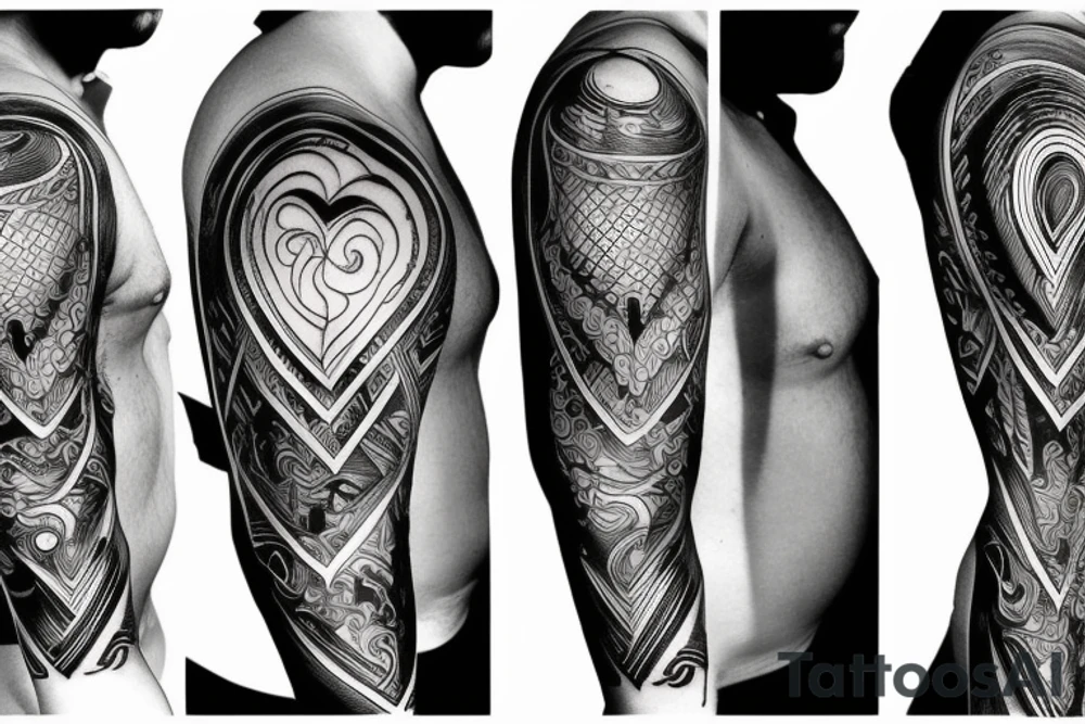 Corset heart abstract tattoo idea
