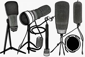 Black microphone wired to a speaker that is shouting tattoo idea