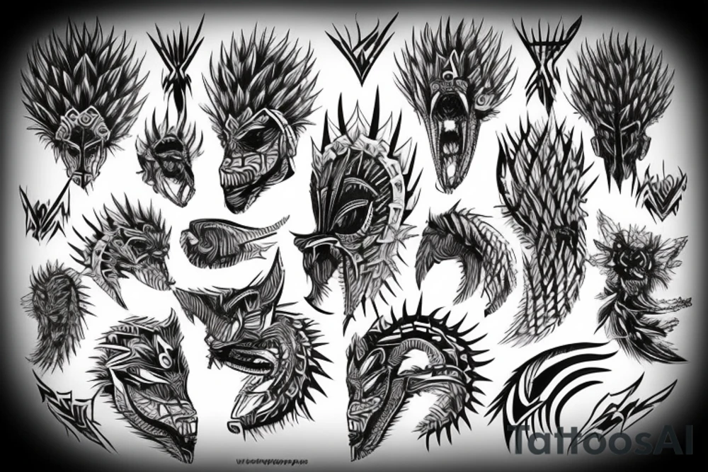tribal spiky tattoo tattoo idea