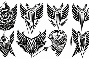 arrow with wings tattoo idea