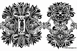 tramp stamp tattoo for upper hip, near stomach placement tattoo idea