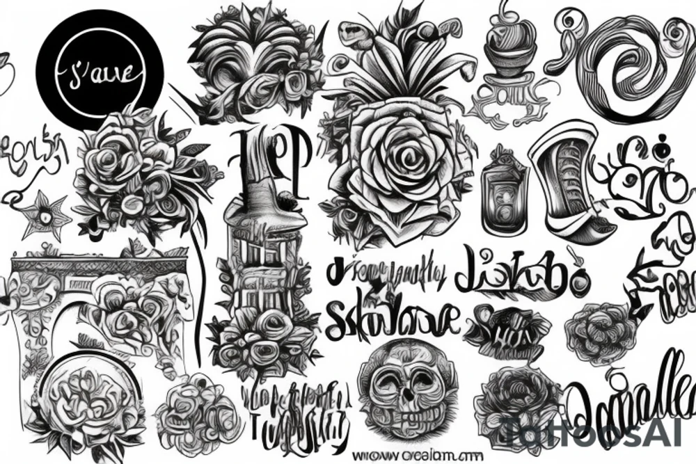 tramp stamp tattoo, 5 cm x 7 cm tattoo idea
